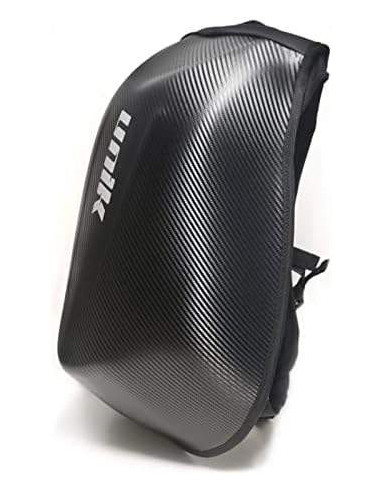 Unik Mochila para moto, esquí, camping, desplazamientos. Acabado Carbono, 24L de volumen, Resistente al agua.
