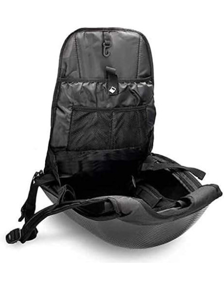 Unik Mochila para moto, esquí, camping, desplazamientos. Acabado Carbono, 24L de volumen, Resistente al agua.