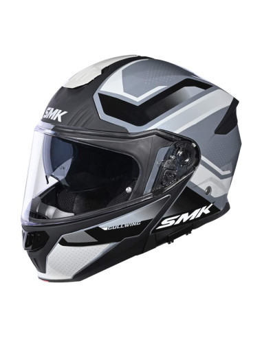 CASCO MODULAR SMK MODELO GULLWING SUPERTOUR GRIS DECORADO MATE