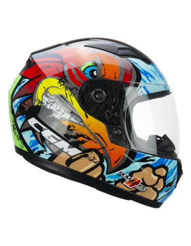 CGM HELMETS Casco Infantil Integral Modelo 265X LUCKY BOXER Rojo y Azul