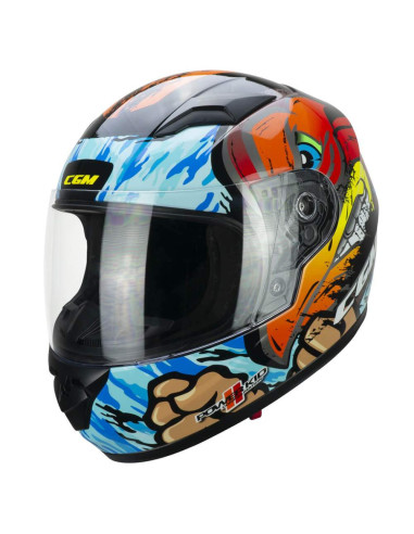 CGM HELMETS Casco Infantil Integral Modelo 265X LUCKY BOXER Rojo y Azul