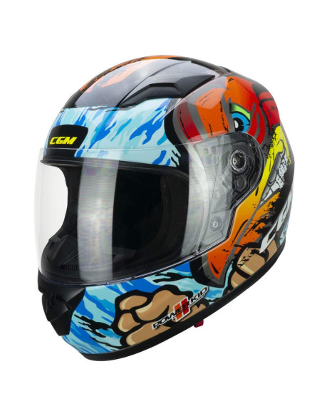 CGM HELMETS Casco Infantil Integral Modelo 265X LUCKY BOXER Rojo y Azul