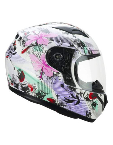 CGM HELMETS Casco Integral Infantil Modelo 265S LUCKY MUSIC Blanco y Rosa
