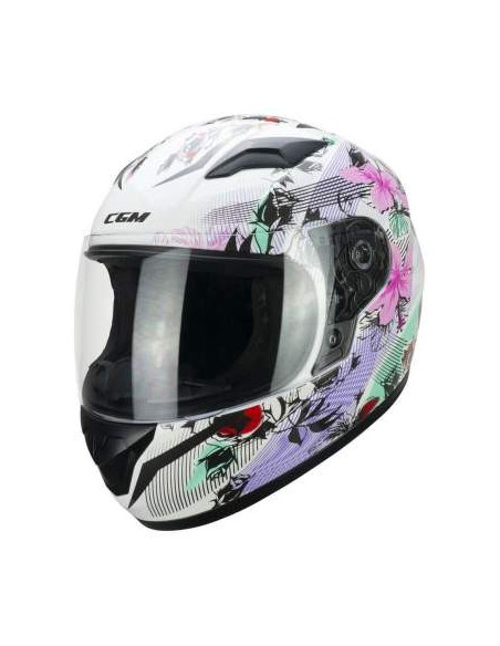 CGM HELMETS Casco Integral Infantil Modelo 265S LUCKY MUSIC Blanco y Rosa