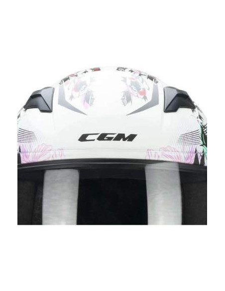 CGM HELMETS Casco Integral Infantil Modelo 265S LUCKY MUSIC Blanco y Rosa