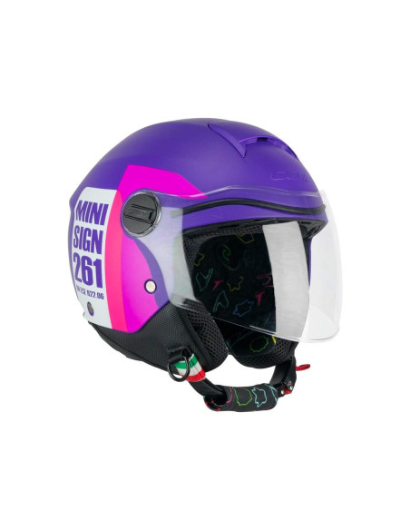 CGM HELMETS Casco Infantil Modelo 261X MINI SIGN Color Violeta y Rosa