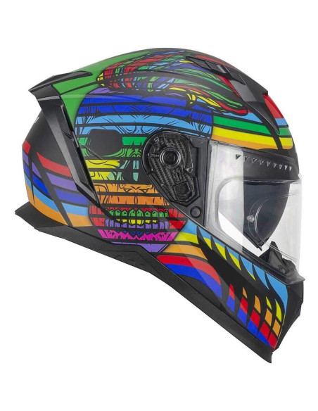 CGM HELMETS Casco Integral Modelo 311X BLAST SKULL Negro y Azul