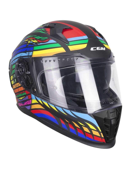 CGM HELMETS Casco Integral Modelo 311X BLAST SKULL Negro y Azul