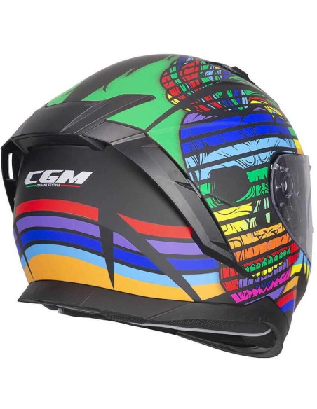 CGM HELMETS Casco Integral Modelo 311X BLAST SKULL Negro y Azul