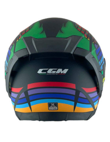 CGM HELMETS Casco Integral Modelo 311X BLAST SKULL Negro y Azul CON PANTALLA INCLUIDA