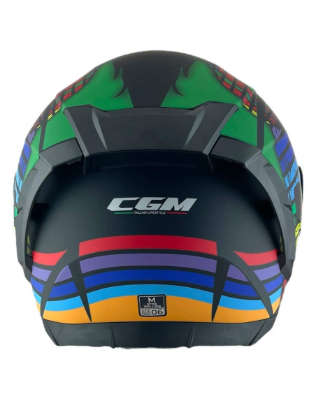 CGM HELMETS Casco Integral Modelo 311X BLAST SKULL Negro y Azul CON PANTALLA INCLUIDA