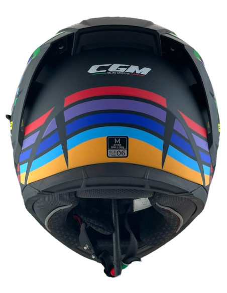 CGM HELMETS Casco Integral Modelo 311X BLAST SKULL Negro y Azul CON PANTALLA INCLUIDA
