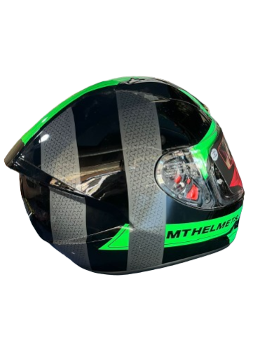 MT HELMETS Casco Modular STINGER Negro y Verde Casco de Exposición OUTLET