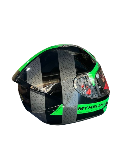 MT HELMETS Casco Modular STINGER Negro y Verde Casco de Exposición OUTLET