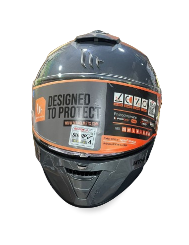 MT HELMETS Casco Integral  BLADE 2 Gris Metalizado Casco de Exposición OUTLET
