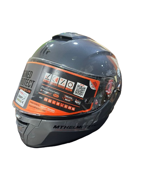 MT HELMETS Casco Integral  BLADE 2 Gris Metalizado Casco de Exposición OUTLET