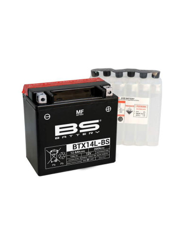 Batería Marca BS BATTERY BTX14L-BS sin mantenimiento con pack de electrolito