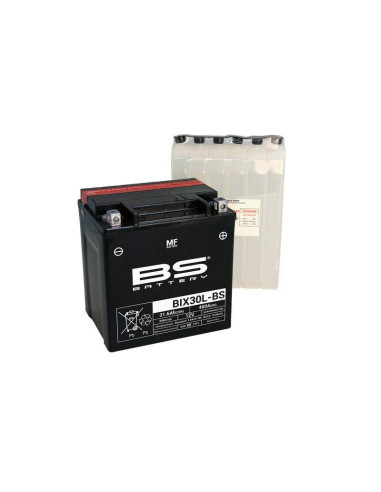 Batería Marca BS BATTERY BIX30L-BS sin mantenimiento con pack de electrolito
