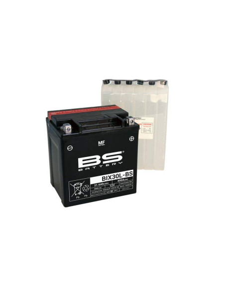 Batería Marca BS BATTERY BIX30L-BS sin mantenimiento con pack de electrolito