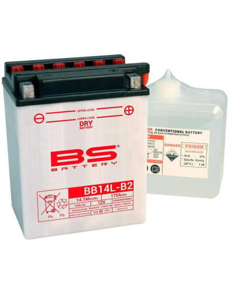 Batería Marca BS BATTERY YB14L-B2 (Fresh Pack)