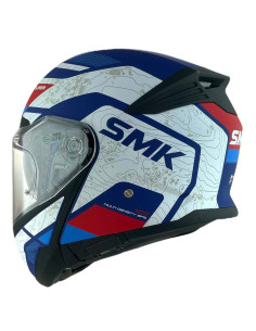 CASCO MODULAR SMK MODELO GULLWING NAVIGATOR AZUL Y ROJO DECORADO MATE (MA513) 2