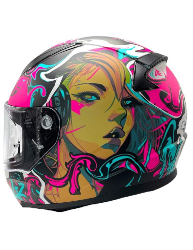 LS2 HELMETS Casco Integral RAPID II F353 Rosa/Azul/Negro