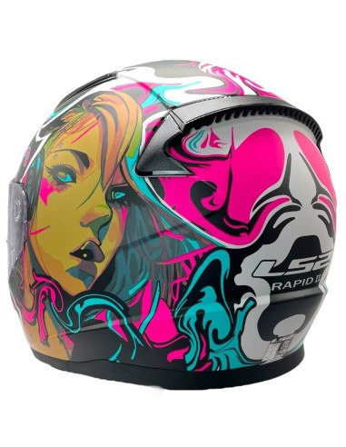 LS2 HELMETS Casco Integral RAPID II F353 Rosa/Azul/Negro