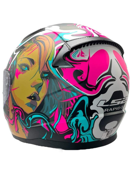 LS2 HELMETS Casco Integral RAPID II F353 Rosa/Azul/Negro