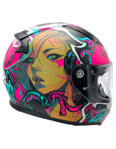 LS2 HELMETS Casco Integral RAPID II F353 Rosa/Azul/Negro