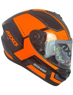 AXXIS HELMETS Casco Integral de Exposición OUTLET SONAR Negro y Naranja Talla M 2