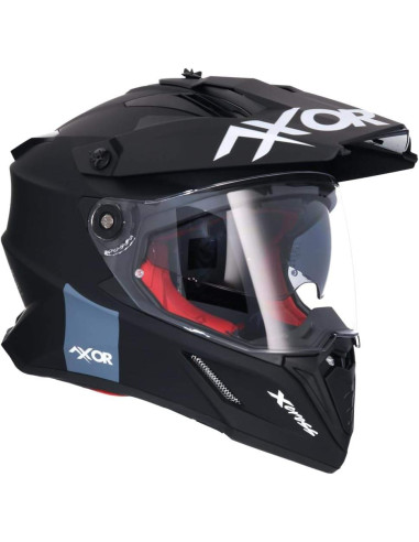AXOR Helmets Casco Off Road Modelo X-Cross Adventure Negro Mate Totalmente Homologado 22.06