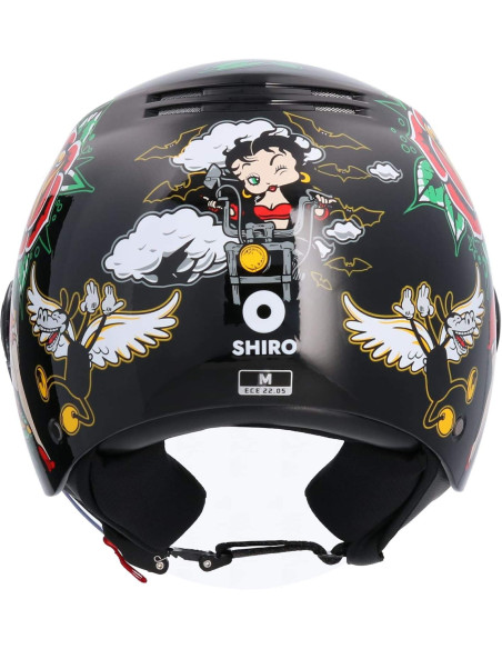 SHIRO HELMETS Casco de OUTLET La BETTY Negro Talla S