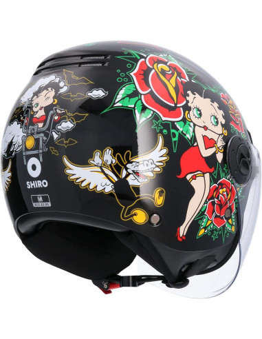 SHIRO HELMETS Casco de OUTLET La BETTY Negro Talla S