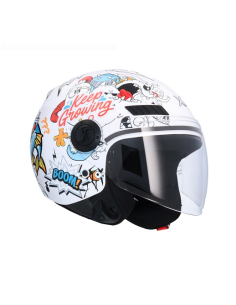 AXOR HELMETS Casco JET KID Modelo KIOTO SEA DRAGON INFANTIL Blanco