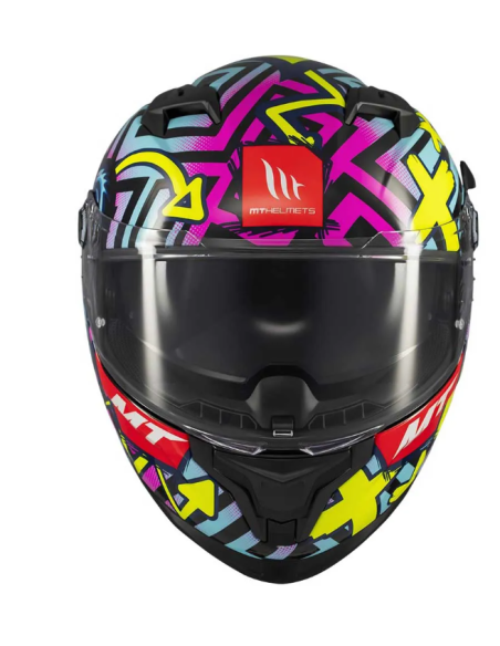 MT HELMETS Casco Integral BRAKER SV Modelo CRAZY TEDDY B7 Azul Brillo