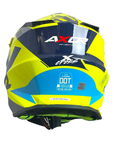 AXOR Helmets Casco Adventure X-Cross D/V X1 Amarillo Flúor Totalmente Homologado 22.06