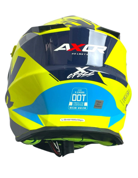 AXOR Helmets Casco Adventure X-Cross D/V X1 Amarillo Flúor Totalmente Homologado 22.06