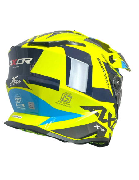 AXOR Helmets Casco Adventure X-Cross D/V X1 Amarillo Flúor Totalmente Homologado 22.06
