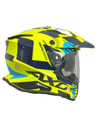 AXOR Helmets Casco Adventure X-Cross D/V X1 Amarillo Flúor Totalmente Homologado 22.06