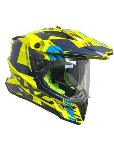 AXOR Helmets Casco Adventure X-Cross D/V X1 Amarillo Flúor Totalmente Homologado 22.06