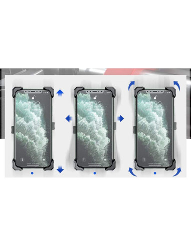 Soporte de movil para Manillar de Moto Marca XX DOBLE Negro Sin Cargador Adaptable para Todo Tipo de movil