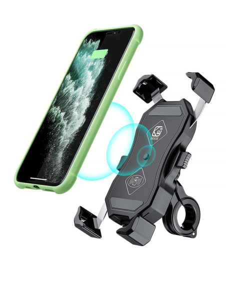 Soporte de movil para Manillar de Moto Marca XX DOBLE Negro Sin Cargador Adaptable para Todo Tipo de movil