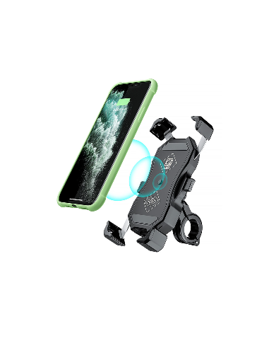 Soporte de movil para Manillar de Moto Marca XX DOBLE Negro Sin Cargador Adaptable para Todo Tipo de movil