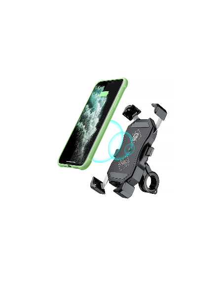 Soporte de movil para Manillar de Moto Marca XX DOBLE Negro Sin Cargador Adaptable para Todo Tipo de movil