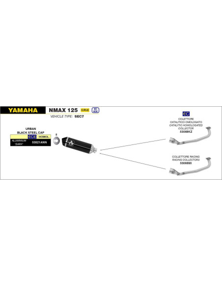 ESCAPE ARROW COMPLETO YAMAHA NMAX 125 2020