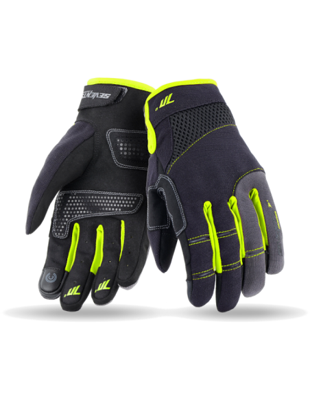 GUANTE SD-C48 DE VERANO URBAN PARA HOMBRE DE COLOR NEGRO/AMARILLO FLUOR