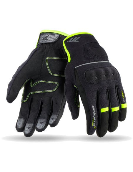 GUANTE SD-C56 VERANO URBAN PARA MUJER DE COLOR NEGRO/AMARILLO FLUOR