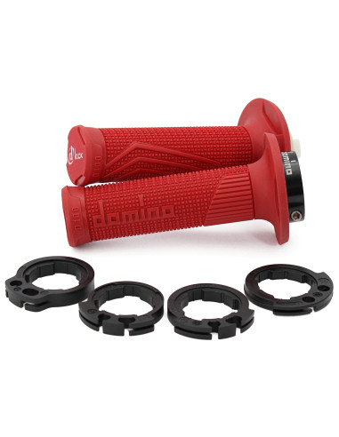 PUÑOS DOMINO D100 OFF ROAD COLOR ROJO