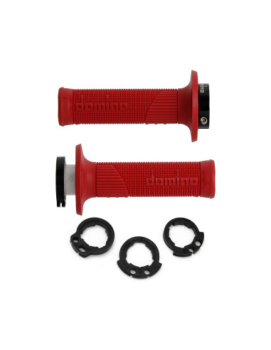 PUÑOS DOMINO D100 OFF ROAD COLOR ROJO