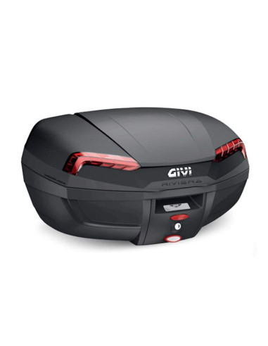 BAÚL METALICO RIVIERA E4N MARCA GIVI DE COLOR NEGRO